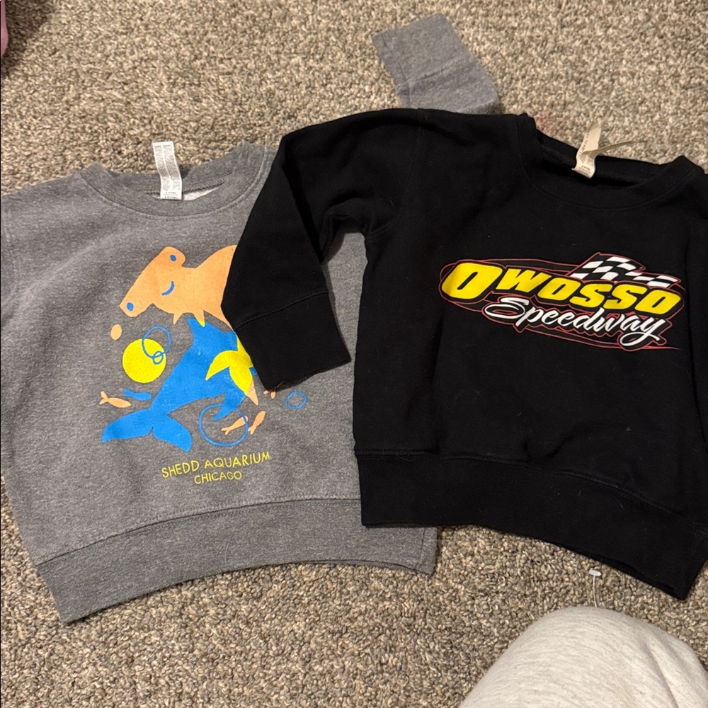 Gray and Black Graphic Sweatshirts